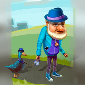 Дед с гусем