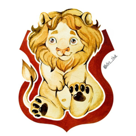 Иллюстрация льва с герба Гриффиндор