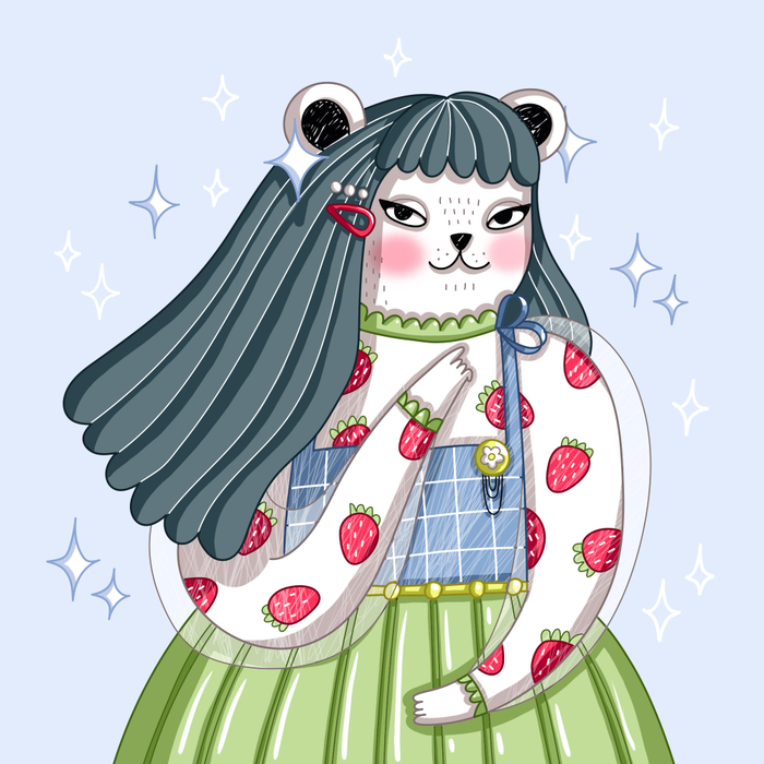 Strawberry bear girl