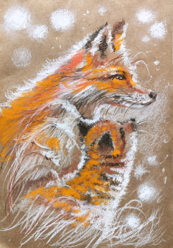 Осенние рыжики - картины на бумаге  