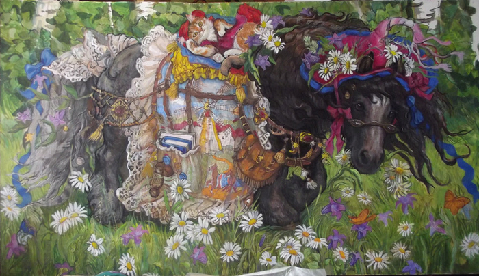 эскиз лошадка путешественница