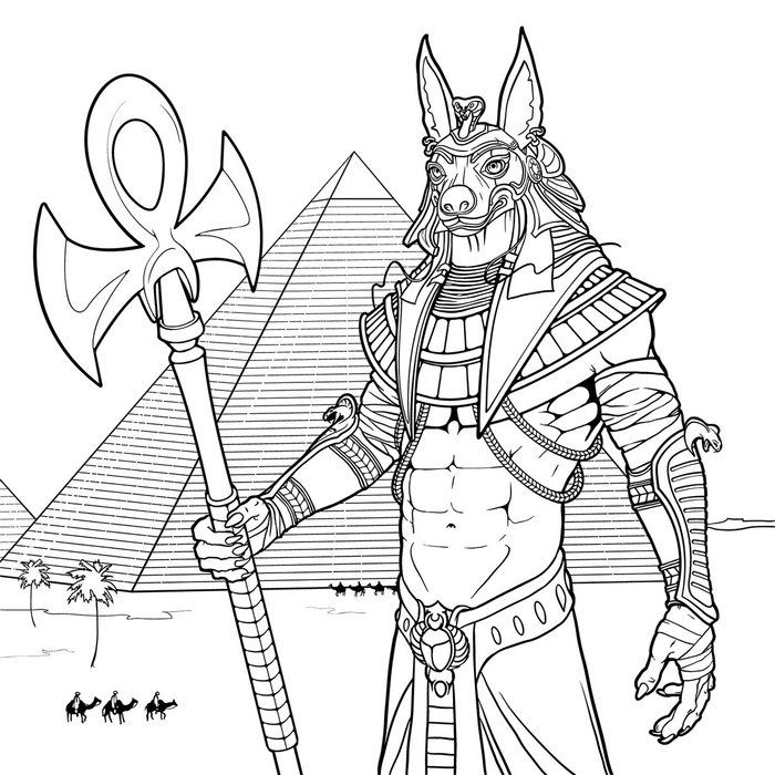 Анубис. Раскраска