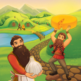 Иллюстрация для упаковки сыра