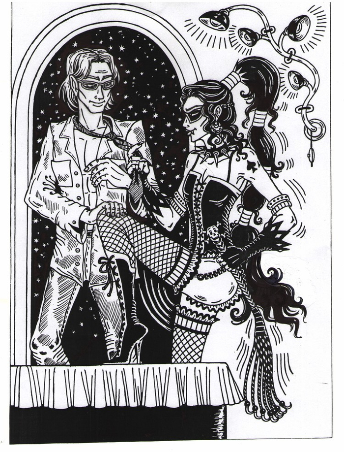 Дива и Йохан Драг (Иллюстрация Тэльфар Спранги к роману Михаила Дроу «Форма жизни»)