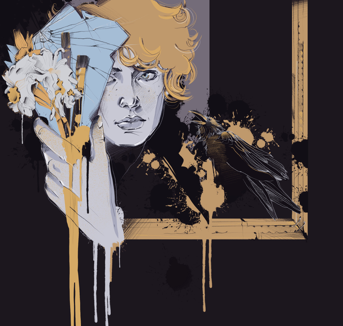 Переложение мифа о Нарциссе/книжная иллюстрация