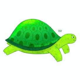 A turtle character design. Children book illustration.