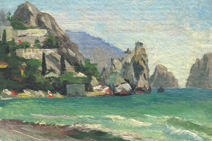 ,,Вид на скалы Гурзуфа,,