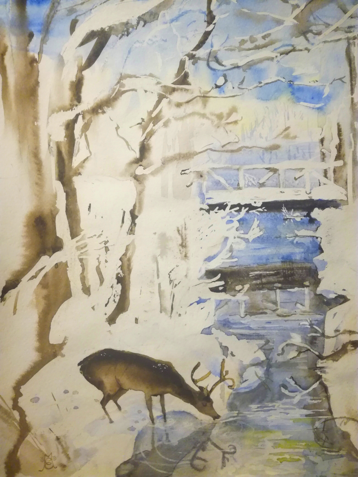 Заводь...снег