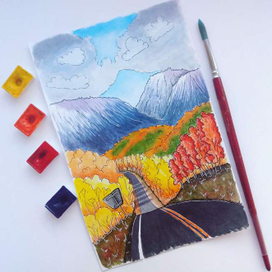 Осенний пейзаж. Горы