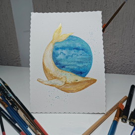 Кит на голубом