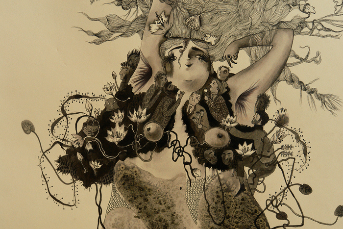 Русалка 40х60 см (фрагмент)