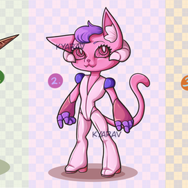 Дизайн трёх чиби-персонажей