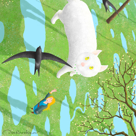 "Про Девочку и Белую Кошку, Апрель"