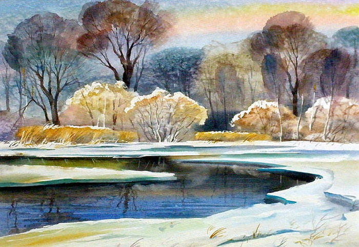 ,,Зимнее состояние.р.Олекте.Латвия,,