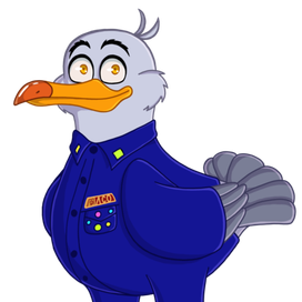 концепт-арт чайки для стикеров