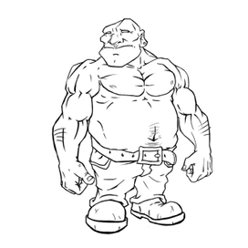 дядько в лайн-арте