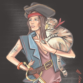 Иллюстрация в стиле пиратов карибского моря