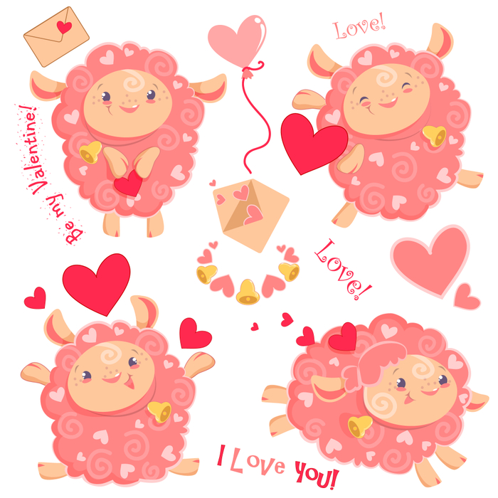 Набор стикеров с овечками