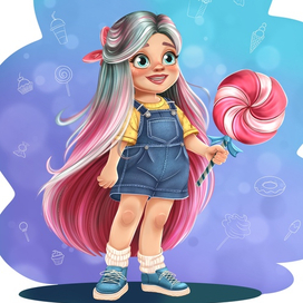 Девочка с конфетой