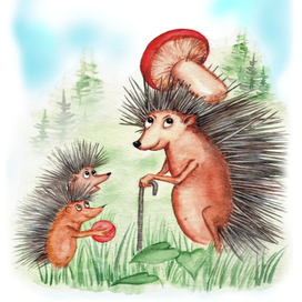 Ёж с ежатами