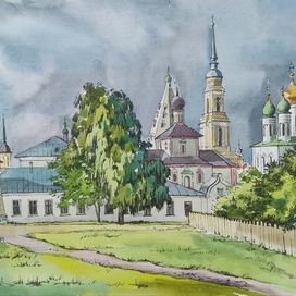 Пасмурный день в Коломенском кремле