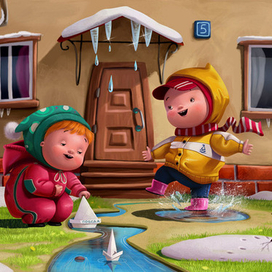 Для интерактивной книги "Весенний день"