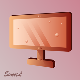 Orange monitor computer for website