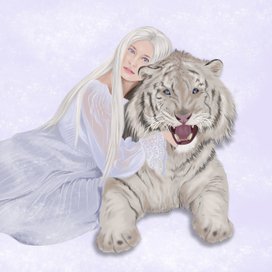 Девушка с тигром