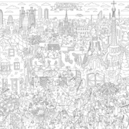 Барселона. Плакат-раскраска 101х69