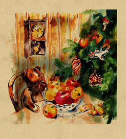 Новогоднее ретро-приглашение