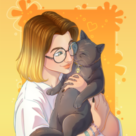 Девушка с кошечкой