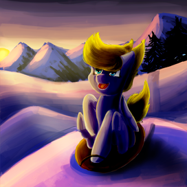 Закат в снежном мире