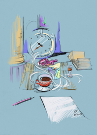 За чашкой чая.