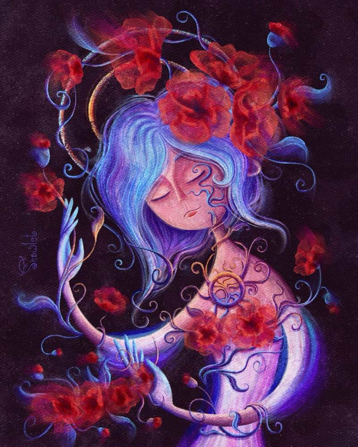 Дева, которая плетет венки и носит старинный амулет