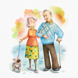 Бабушка и дедушка из серии персонажей