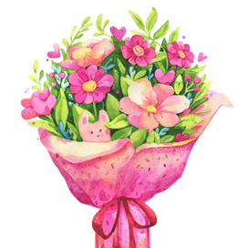 Букет с зайчиком