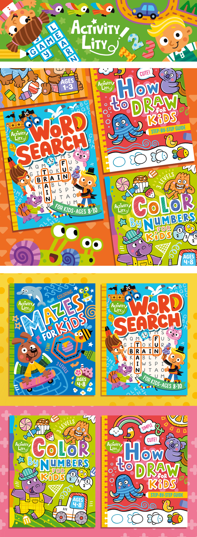 Дизайн и иллюстрации для обложек детских книг