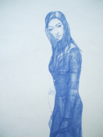 Faishion illustration. Бумага, шариковая ручка.