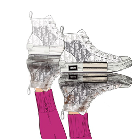 Иллюстрация кроссовок для рекламы в инстаграм