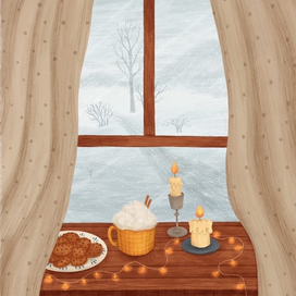 Зимняя иллюстрация для открытки - Masha BGD