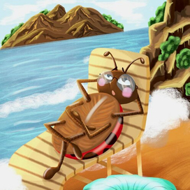 Божья коровка Том на отдыхе