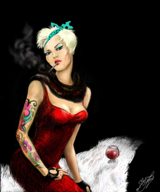 Девушка на меху