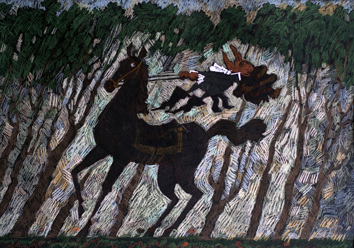 Klein Zaches auf dem Pferd