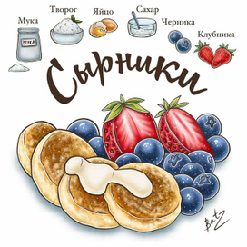Иллюстрация "Рецепт сырников"