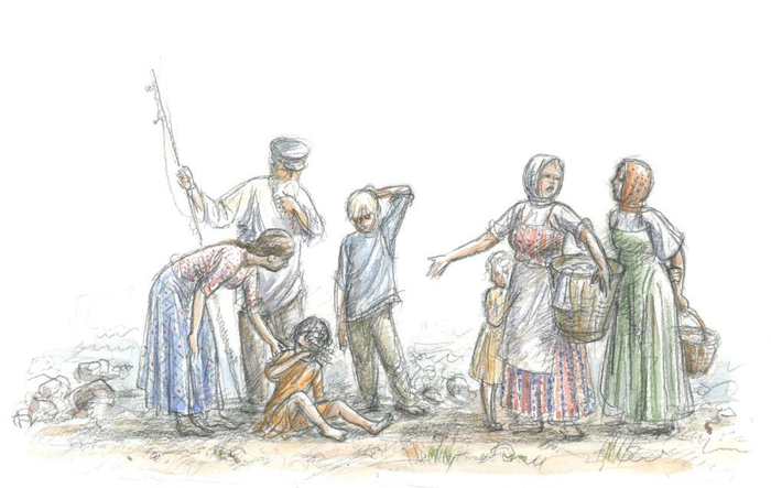 Валентина Осеева "Динка". Иллюстрация