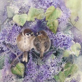 Вдвоем в цветущей сирени