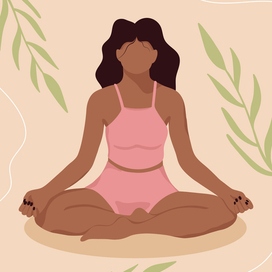 Постер с девушкой в позе лотоса. Постер для йога центра.