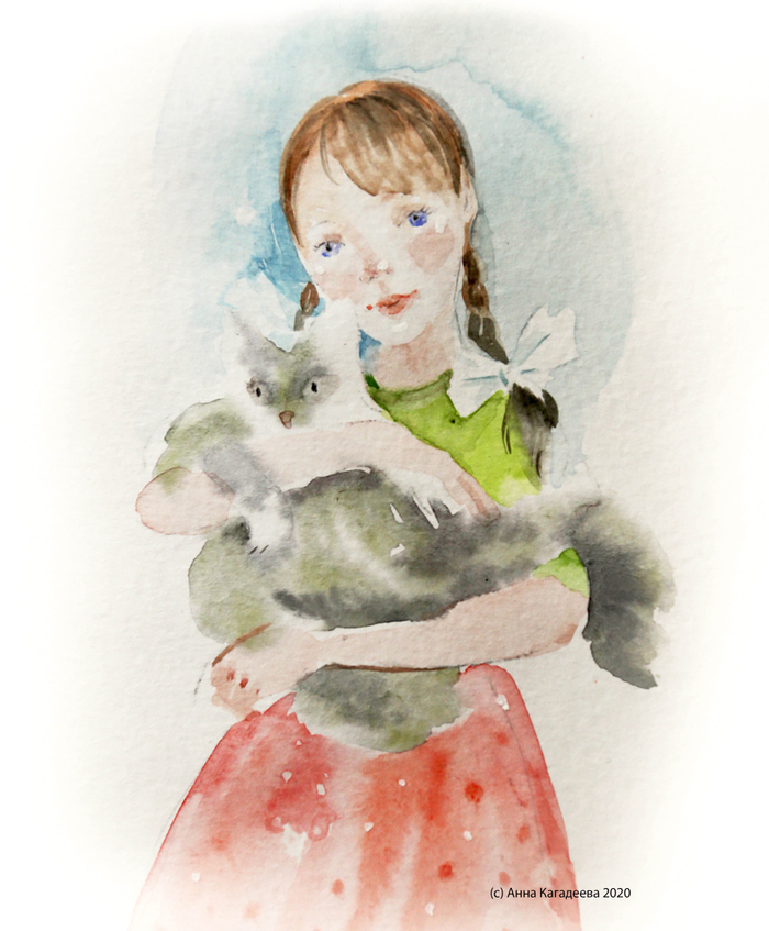 Девочка с кошкой