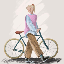 Girl with bike