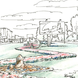 Эскиз цветников